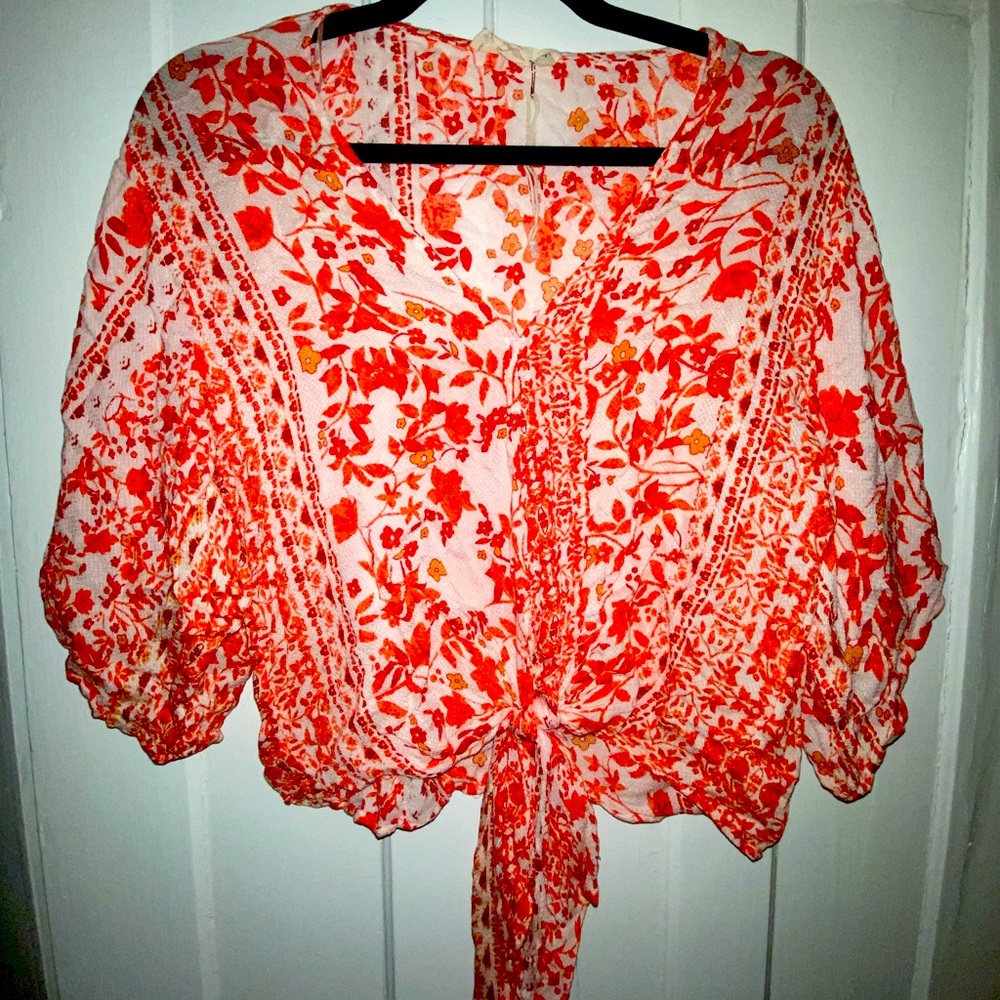 Lovestitch tie front crop top